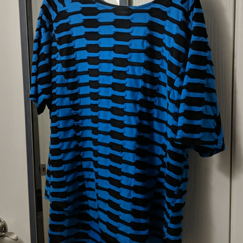 Teal and black shirt